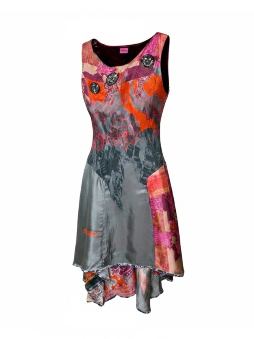 Save The Queen Italy Art Print Embellished Hi Low Dress